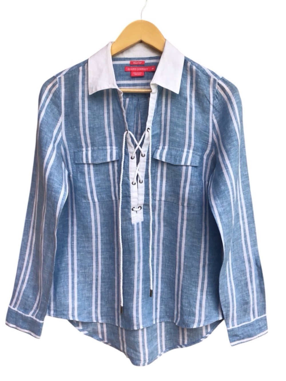 Island Company Striped Linen Long Sleeve Tunic